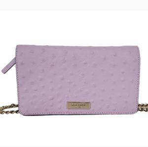 Kate Spade lavender ostrich print leather handbag small